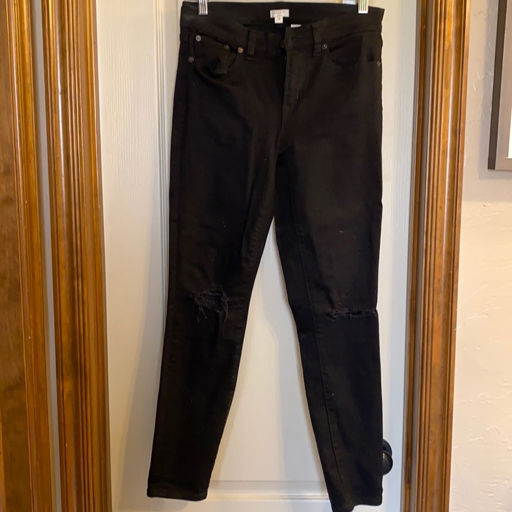 Jcrew distressed black jeans